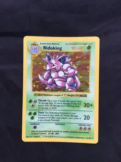 Pokemon Cards: Base Set Shadowless Rare Holo: Nidoking 11/102 - Image 1