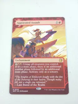 MTG Aggravated Assault Magic The Gathering Wilds Of Eldraine Extended NM - Image 1