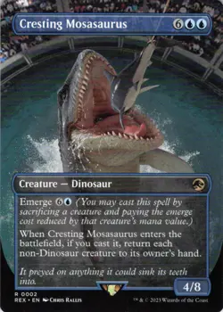 MTG Cresting Mosasaurus (Borderless) (2) | NM | Jurassic World Collection {REX} - Image 1