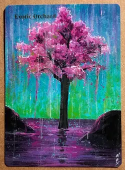 Hand-painted MTG alter | Exotic Orchard | textless NOX altered art - Image 1