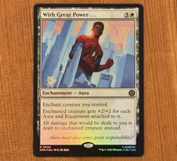 With Great Power . . . [Prerelease] R 0024, NM Foil Promo, MTG Spider-Man Marvel - Image 1