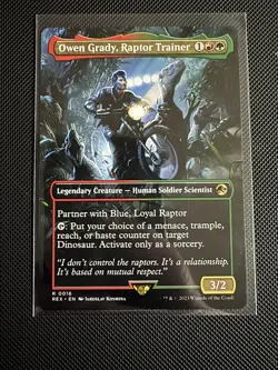 MTG Owen Grady, Raptor Trainer (Borderless) Jurassic World Near Mint #16 - Image 1