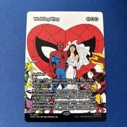 Wedding Ring M 0007 Borderless - Non-Foil Spider-Man MTG Artifact - Image 1