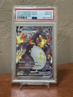 PSA 10 Charizard Vmax SV107/SV122 Pokemon Sword Shield Shining Fates Shiny Vault - Image 1