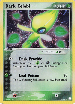 Pokemon Dark Celebi 4/101 EX Hidden Legends Holo Rare HP DAMAGED - Image 1