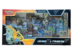 Pokemon TCG Lucario V & Tyranitar V Heavy Hitters Premium Collection Box - Mint 820650856716 - Image 1