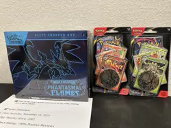 Pokemon Phantasmal Flames ETB & Two 1-Pack Blisters & Promos, Brand New, Sealed - Image 1