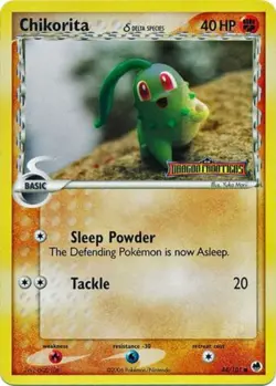 Heavily Played, English Pokemon Reverse Holo Chikorita Delta Species - 44/101 - - Image 1