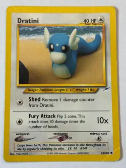 Pokemon TCG Dratini Neo Destiny 1st Edition 63/105 - HP/DMG - Image 1