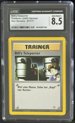 Pokemon Bill's Teleporter Uncommon Neo Genesis 91/111 CGC 8.5 Mint EN - Image 1