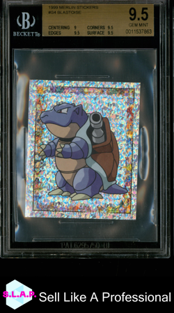 BLASTOISE 1999 MERLIN POKEMON ALBUM STICKERS S4 BGS 9.5 - Image 1