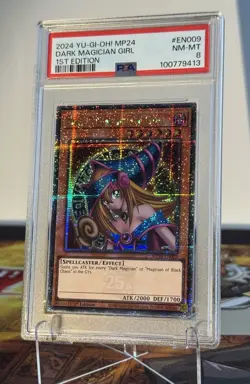 Yugioh Dark Magician Girl 1st Edition MP24-EN009 Quarter Century PSA 8 - Image 1