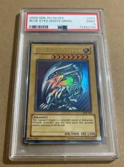 2002 Yu-Gi-Oh! Blue-Eyes White Dragon SDK-001 Ultra Rare PSA 9 MINT - Image 1