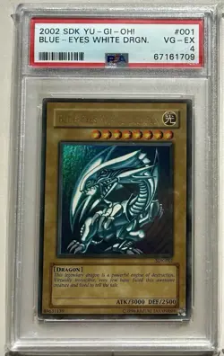 Yugioh Blue-Eyes White Dragon 2002 SDK-001 PSA 4 Starter Deck Kaiba Wavy Holo! - Image 1