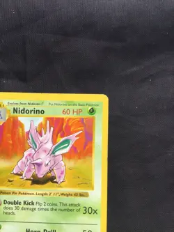 Pokemon Cards: Base Set 1st Edition Uncommon: Nidorino 37/102 - Image 3