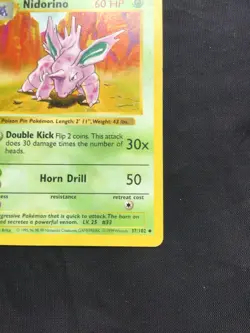 Pokemon Cards: Base Set 1st Edition Uncommon: Nidorino 37/102 - Image 4