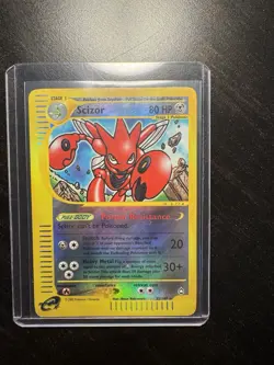 Scizor 32/147 Reverse Holo Rare Aquapolis E-Series WOTC 2002 Pokemon Card NM - Image 1