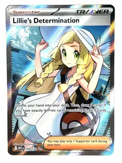 Lillie’s Determination 169/132 Mega Evolution Full Art Trainer Pokemon TCG Card - Image 1