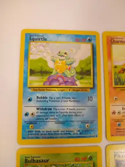Pokemon Base Set Starters - Bulbasaur Charmander Squirtle Pikachu - Exact Cards! - Image 2