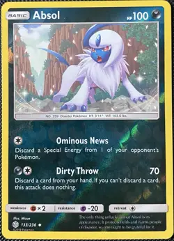 Absol 133/236 Sm-Cosmic Eclipse Reverse Holo - Pokemon Card - Image 1