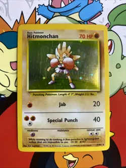 1999 Base Set Hitmonchan Holo #7/102 Rare WOTC Pokemon Card TCG 100% Original LP - Image 1