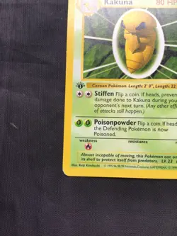 Pokemon Cards: Base Set 1st Edition Uncommon: Kakuna 33/102 - Image 5