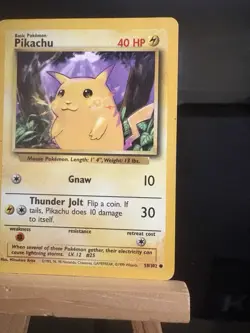 PIKACHU - 58/102 Base Set LP/MP WotC - Regular Common - Pokemon TCG Card - Image 3