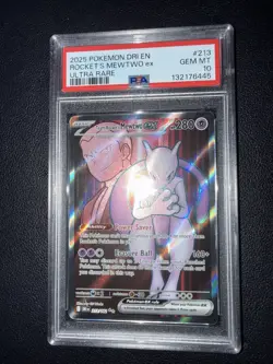 Pokemon Mewtwo EX Team Rockets Ultra Rare Card 213/182 Destined Rivals PSA 10 - Image 1