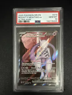 Pokemon Mewtwo EX Team Rockets Ultra Rare Card 213/182 Destined Rivals PSA 10 - Image 2