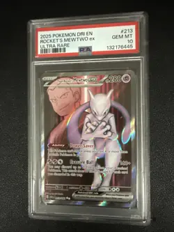 Pokemon Mewtwo EX Team Rockets Ultra Rare Card 213/182 Destined Rivals PSA 10 - Image 3