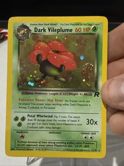 Pokemon TCG Dark Vileplume 1st Edition Holo Rare Card 13/82 LP SWIRL - Image 1