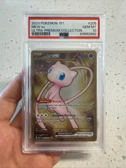 2023 Pokemon Mew ex Full Art 151 UPC Gold Metal Promo Card 205/165 PSA 10 GEM MT - Image 1