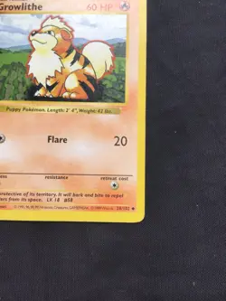Pokemon Cards: Base Set 1st Edition Uncommon: Growlithe 28/102 - Image 4