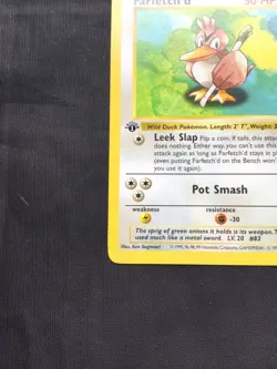 Pokemon Cards: Base Set 1st Edition Uncommon: Farfetch'd 27/102 - Image 5
