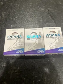 3x 100 Ultimate Guard Katana Precise Fit Inner Transparent Standard Card Sleeves - Image 1