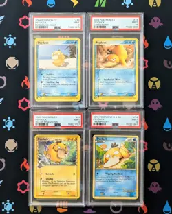 Vintage Pokemon PSA 9 Mint Graded Psyduck Cards - Image 1