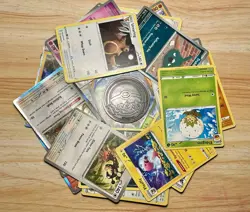 Pokemon Golden Coin ( Rare Golden Pikachu ) and Any 100 HP+ 5 cards - Image 2