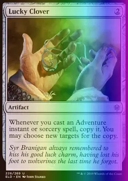 MTG Magic the Gathering Lucky Clover (226/533) Throne of Eldraine NM FOIL - Image 1