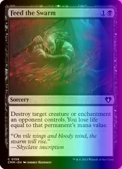 MTG Magic the Gathering Feed the Swarm (159/1173) Commander Masters LP FOIL - Image 1