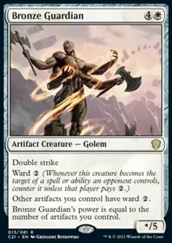 MTG Magic the Gathering Bronze Guardian (13/465) Commander 2021 NM - Image 1