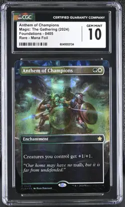 ANTHEM OF CHAMPIONS Foundations Borderless Mana Foil Rare CGC 10 MTG - Image 1