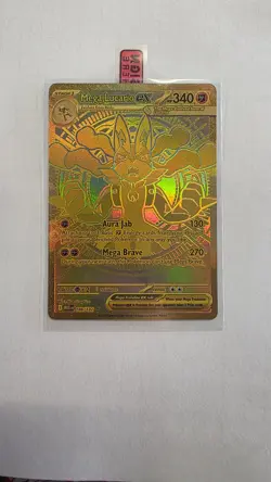 Mega Lucario Ex 188/132 Mega Evolution Gold Hyper Rare Pokemon TCG Card English - Image 1