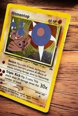 Pokemon TCG Hitmontop Neo Discovery 3/75 Holo Rare HP/DMG - Image 2