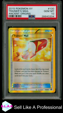 TRAINERS' MAIL ANCIENT ORIGINS POKEMON XY ANCIENT ORIGINS 2015 100 PSA 10 - Image 1