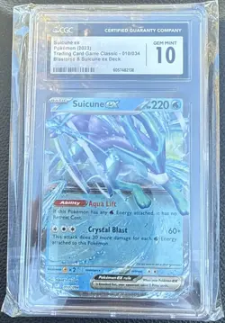 2023 Pokemon Suicune ex 010/034 Classic Blastoise Suicune ex Deck CGC 10 GEM - Image 1