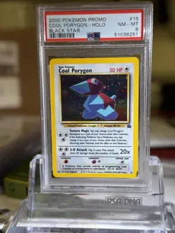 2000 Pokemon Black Star Promo COOL PORYGON #15 HOLO PSA 8 *Read Description* - Image 1