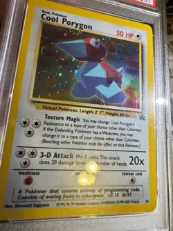 2000 Pokemon Black Star Promo COOL PORYGON #15 HOLO PSA 8 *Read Description* - Image 2