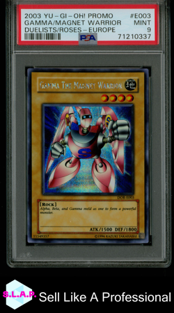 GAMMA THE MAGNET WARRIOR YU-GI-OH DOR-E003 2003 DUELISTS ROSES SEC RARE EN PSA 9 - Image 1