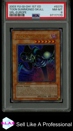 TOON SUMMONED SKULL YUGIOH SRL-E073 2003 SPELL RULER 1ST ED ULTRA RARE ENG PSA 8 - Image 1