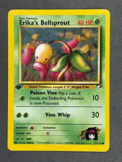 Erika’s Bellsprout 75/132 1st Edition Gym Heroes Series Common Pokemon Card NM - Image 1